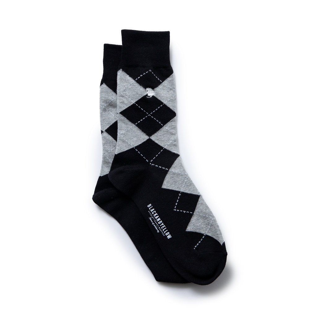 画像: RATS/COTTON ACRYLIC ARGYLE SOCKS（BLACK）［ソックス-24春夏］