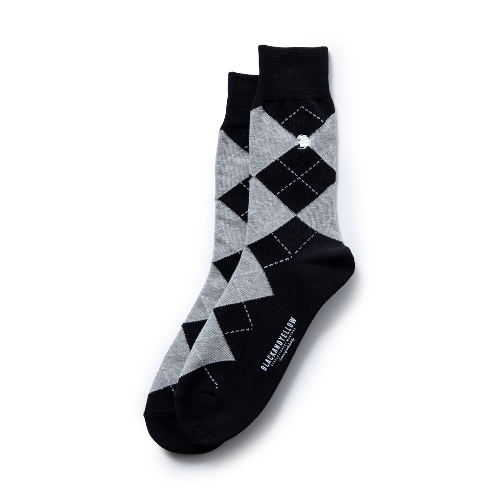 画像: RATS/COTTON ACRYLIC ARGYLE SOCKS（BLACK）［ソックス-24春夏］