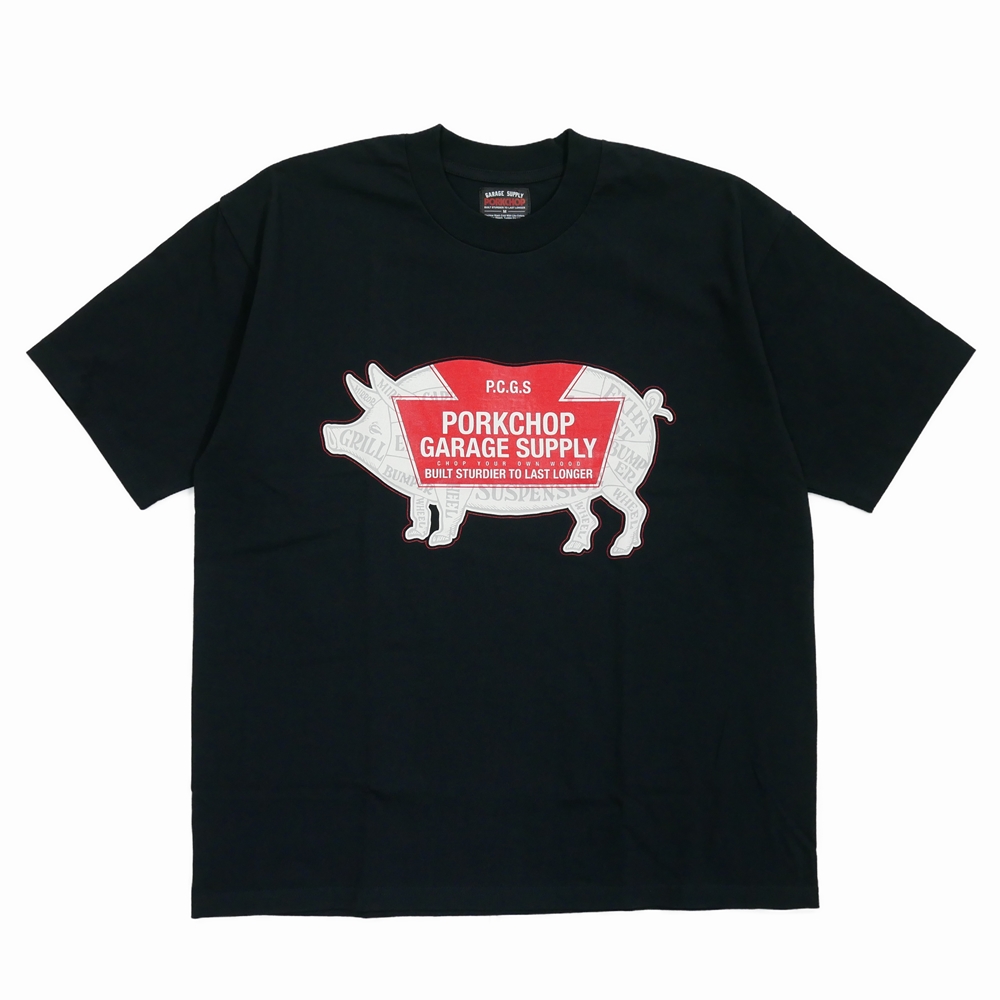 PORKCHOP/LOGO PORK TEE（BLACK）［プリント長袖T-24春夏］ - JONAS