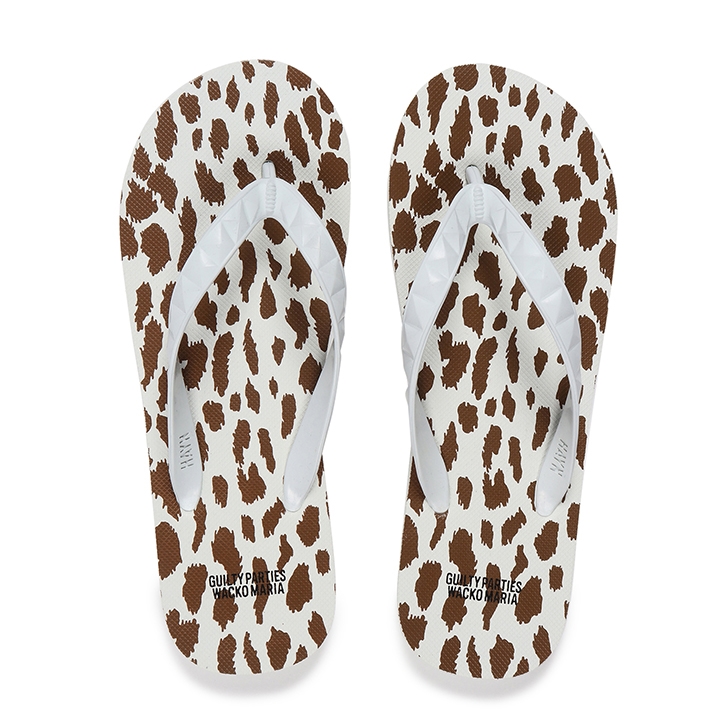 WACKO MARIA/HAYN / LEOPARD BEACH SANDALS（BROWN）［レオパードビーチサンダル-23春夏］ - JONAS