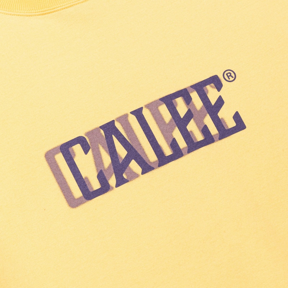 画像: CALEE/DROP SHOULDER CALEE BLUR LOGO TEE（YELLOW）［ドロップショルダープリントT-24春夏］