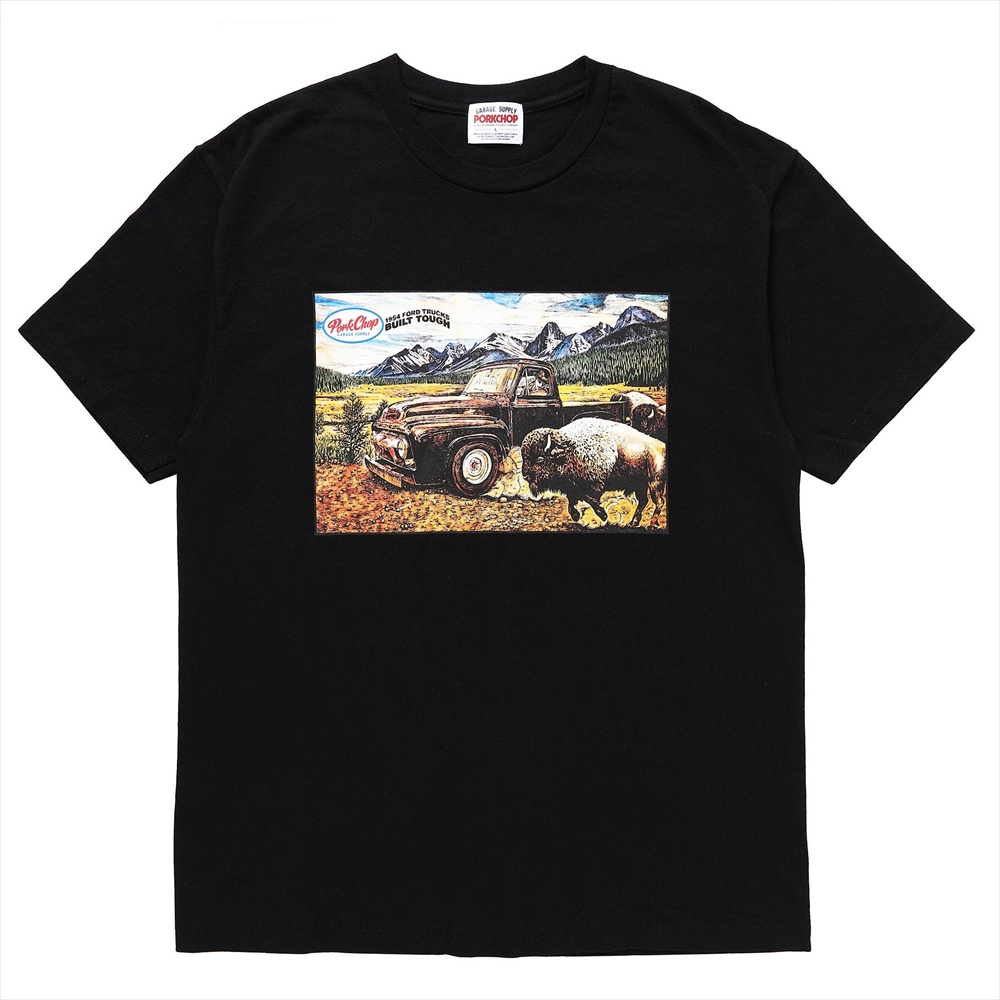 画像: PORKCHOP/F-100 TEE（BLACK）［プリントT-24春夏］