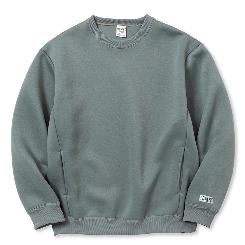 画像1: CALEE/MULTI WAY DOUBLE KNIT CREW NECK SW（BLUE GRAY） 【40%OFF】［クルーネックスウェット-23秋冬］ (1)