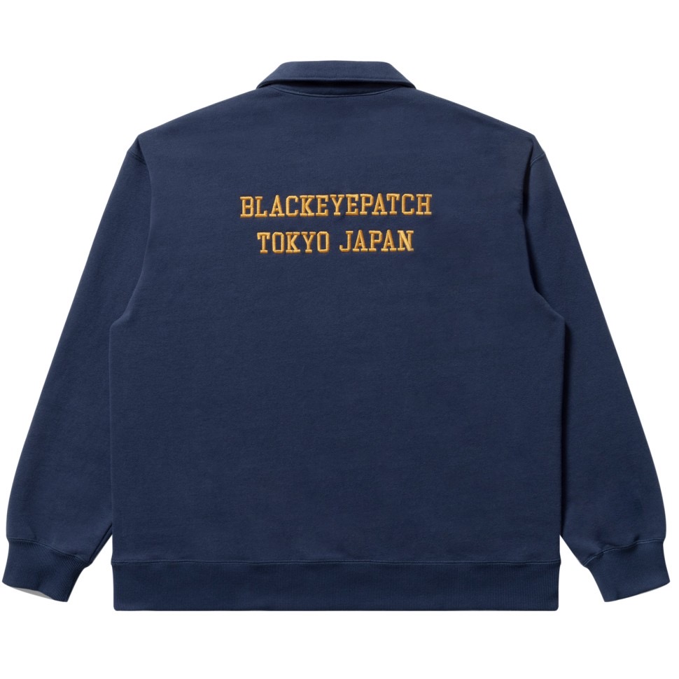 画像: BlackEyePatch/ROYAL B EMBLEM COLLARED SWEAT PULLOVER（NAVY）