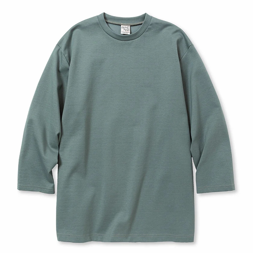 画像: CALEE/MULTI WAY STRETCH PONTE DROP SHOULDER 3/4 CS（BLUE GRAY） 【40%OFF】［ドロップショルダー7分袖T-23秋冬］