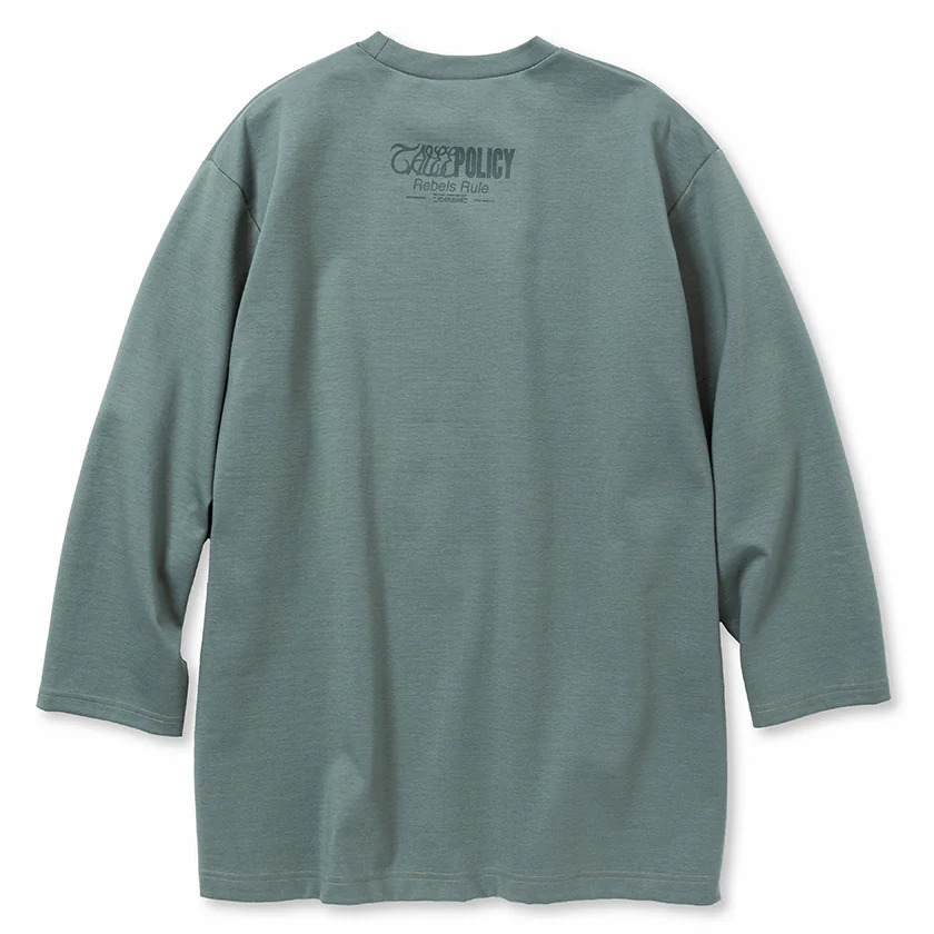 画像: CALEE/MULTI WAY STRETCH PONTE DROP SHOULDER 3/4 CS（BLUE GRAY） 【40%OFF】［ドロップショルダー7分袖T-23秋冬］