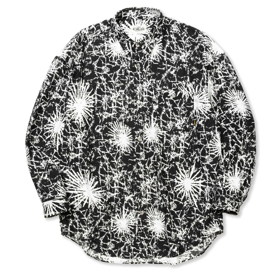 画像: CALEE/BATIK PATTERN OVER SHILHOUETTE L/S SH（BLACK） 【30%OFF】［オーバーシルエットシャツ-24春夏］