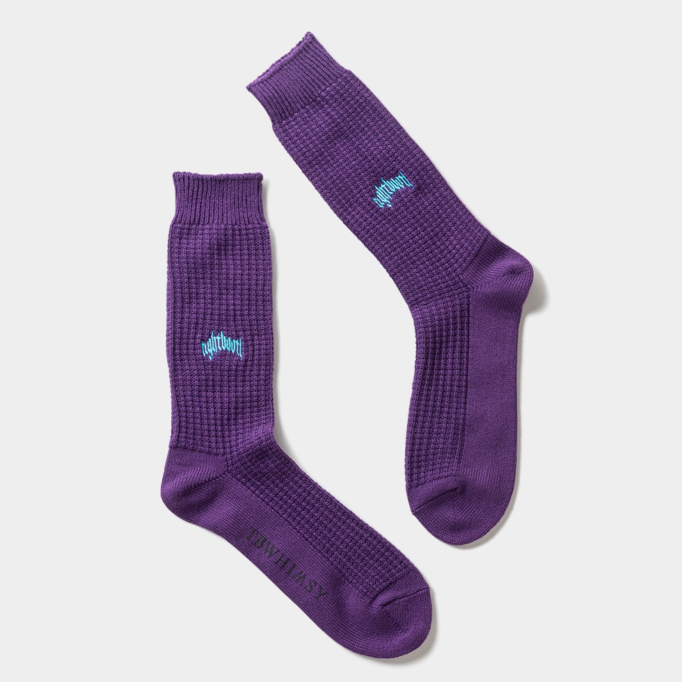 画像: TIGHTBOOTH/COLLEGE WAFFLE SOCKS（Purple）［ワッフルソックス-24春夏］