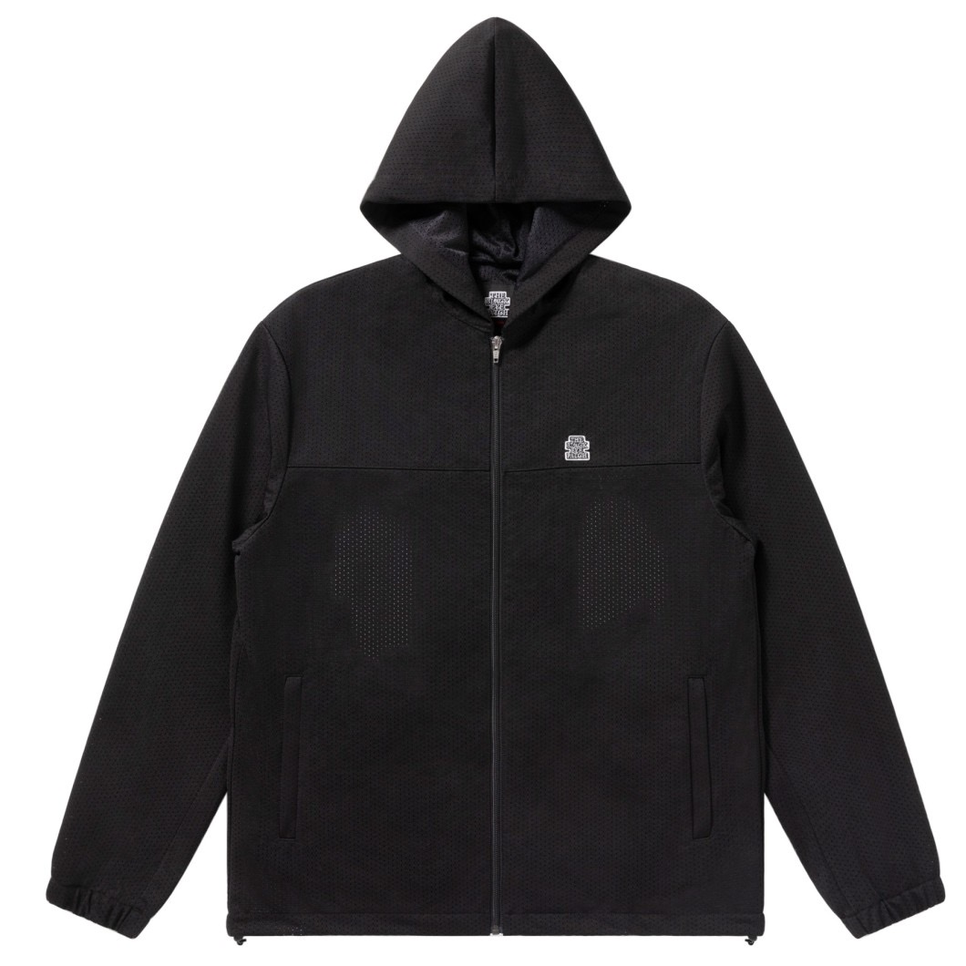 BlackEyePatch/HOODED MESH ZIP HOODIE（BLACK） - JONAS