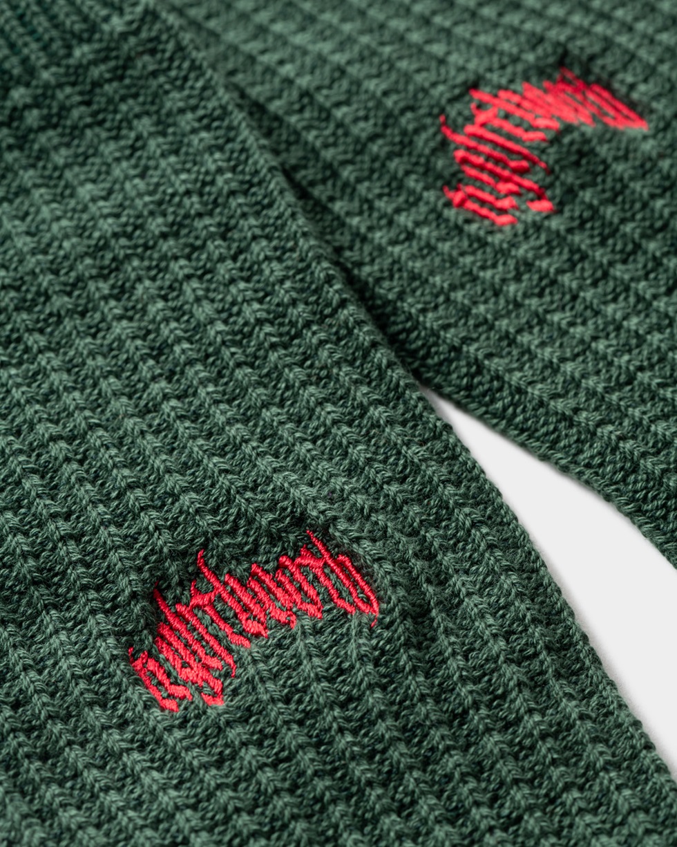 画像: TIGHTBOOTH/COLLEGE WAFFLE SOCKS（Green） 【20%OFF】［ワッフルソックス-24春夏］