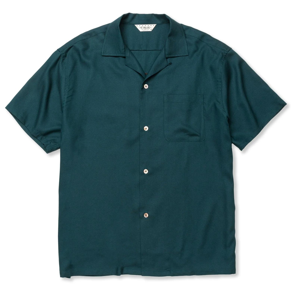 画像: CALEE/EMBROIDERY "BLATANT LOCALISM" OPEN COLLAR SH（GREEN）［オープンカラーシャツ-24春夏］