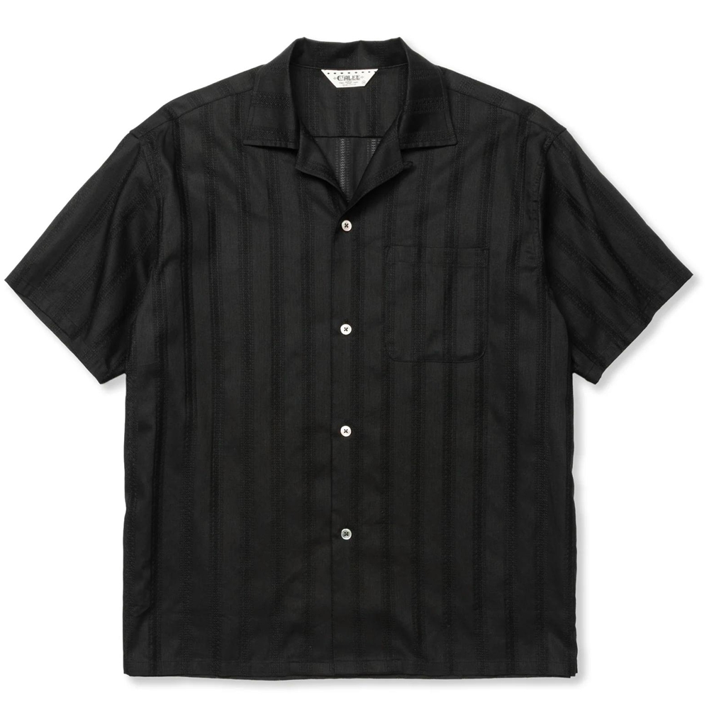 画像: CALEE/VINTAGE TYPE LENO CLOTH OPEN COLLAR SH（BLACK）［オープンカラーシャツ-24春夏］