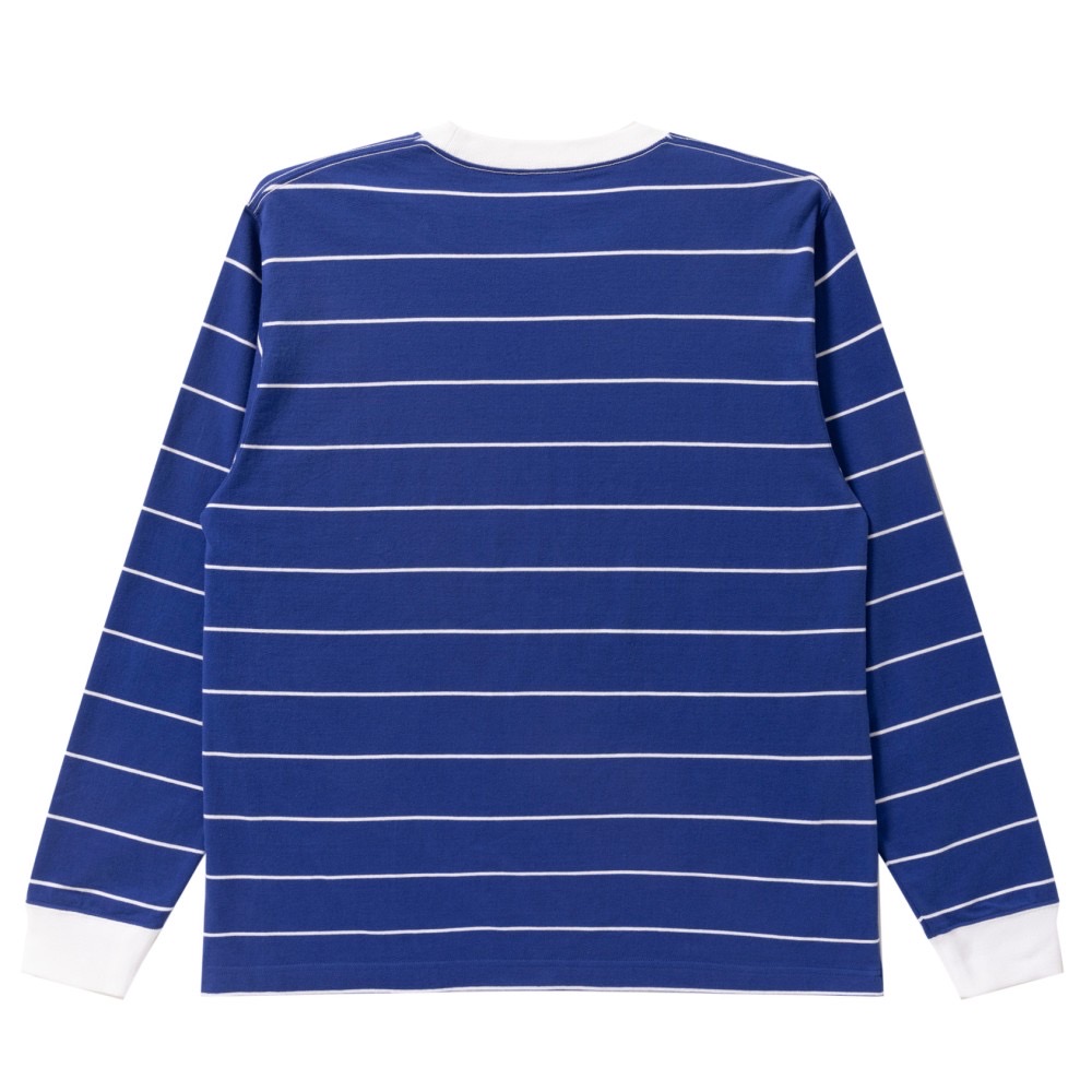 画像: BlackEyePatch/OE LOGO EMBROIDERED STRIPED L/S TEE（BLUE）