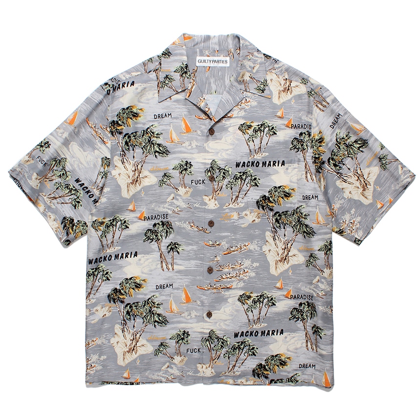 WACKO MARIA/HAWAIIAN SHIRT（GRAY）［ハワイアンシャツ-24春夏］ - JONAS