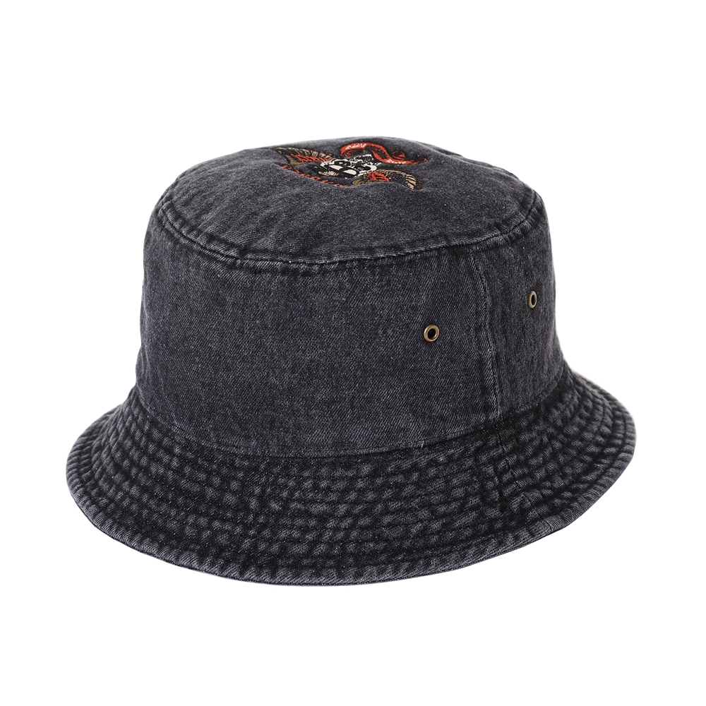 画像: PORKCHOP/HAT-DENIM P（×MASSES）（BLACK）［デニムバケットハット-24春夏］