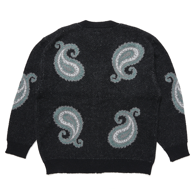 画像: CHALLENGER/BIG PAISLEY C/N SWEATER（BLACK）［ビッグペイズリーセーター-24秋冬］