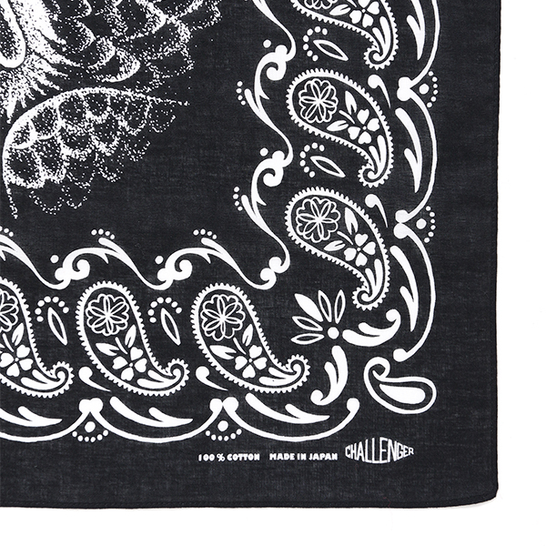 画像: CHALLENGER/EAGLE HEAD BANDANA（BLACK）［イーグルヘッドバンダナ-24秋冬］