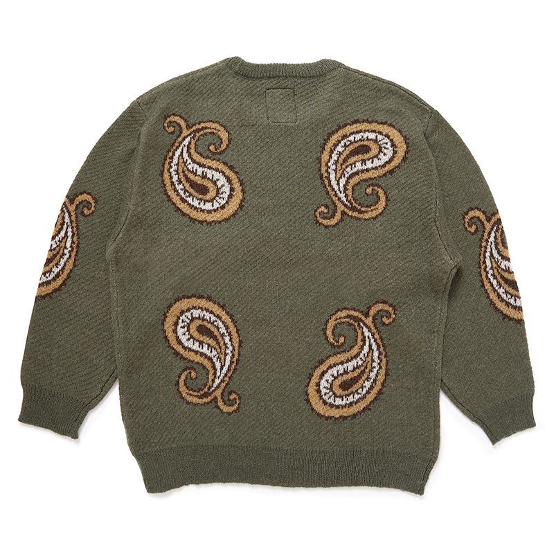 画像: CHALLENGER/BIG PAISLEY CARDIGAN（OLIVE）［ビッグペイズリーカーディガン-24秋冬］