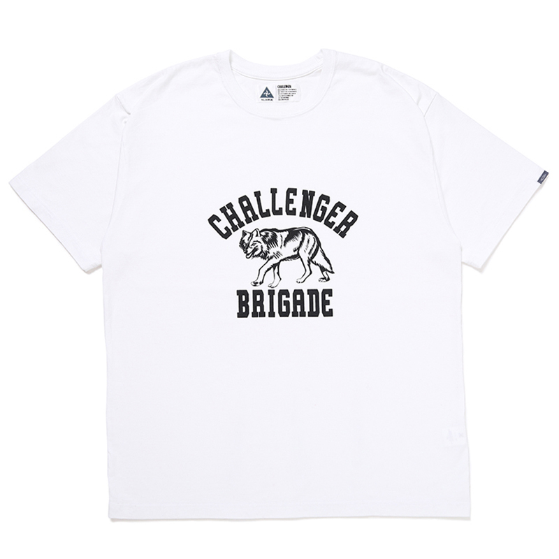 画像: CHALLENGER/WOLF COLLEGE TEE（WHITE）［プリントT-24秋冬］