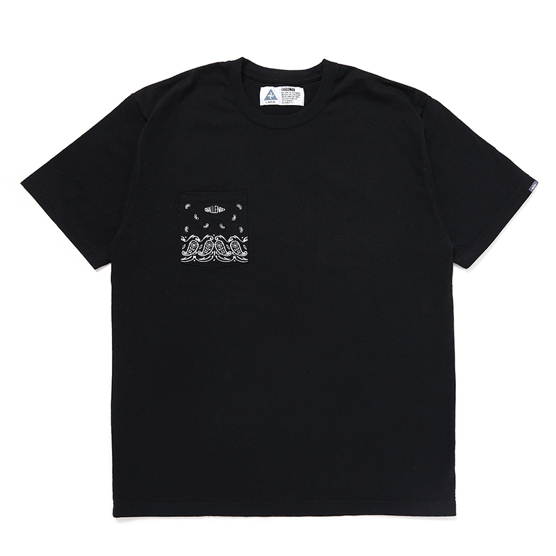 画像: CHALLENGER/BANDANA POCKET TEE（BLACK）［刺繍ポケT-24秋冬］