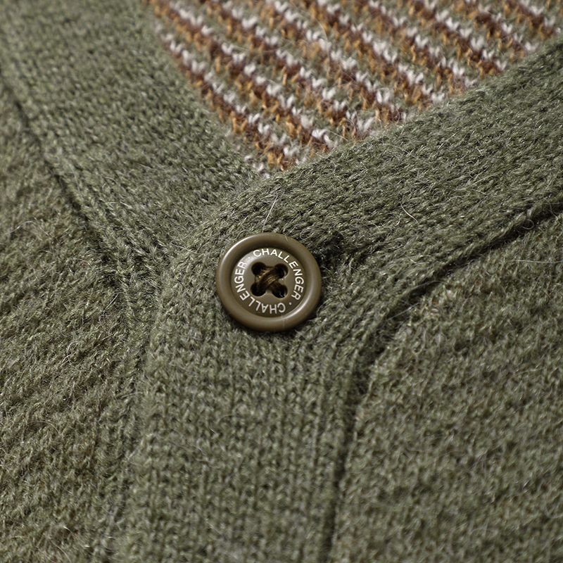 画像: CHALLENGER/BIG PAISLEY CARDIGAN（OLIVE）［ビッグペイズリーカーディガン-24秋冬］