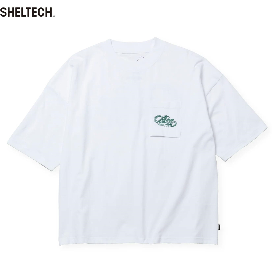 画像: CALEE/× SHELTECH CL SNAKE LOGO DROP SHOULDER TEE（WHITE）［ドロップショルダーポケT-24春夏］