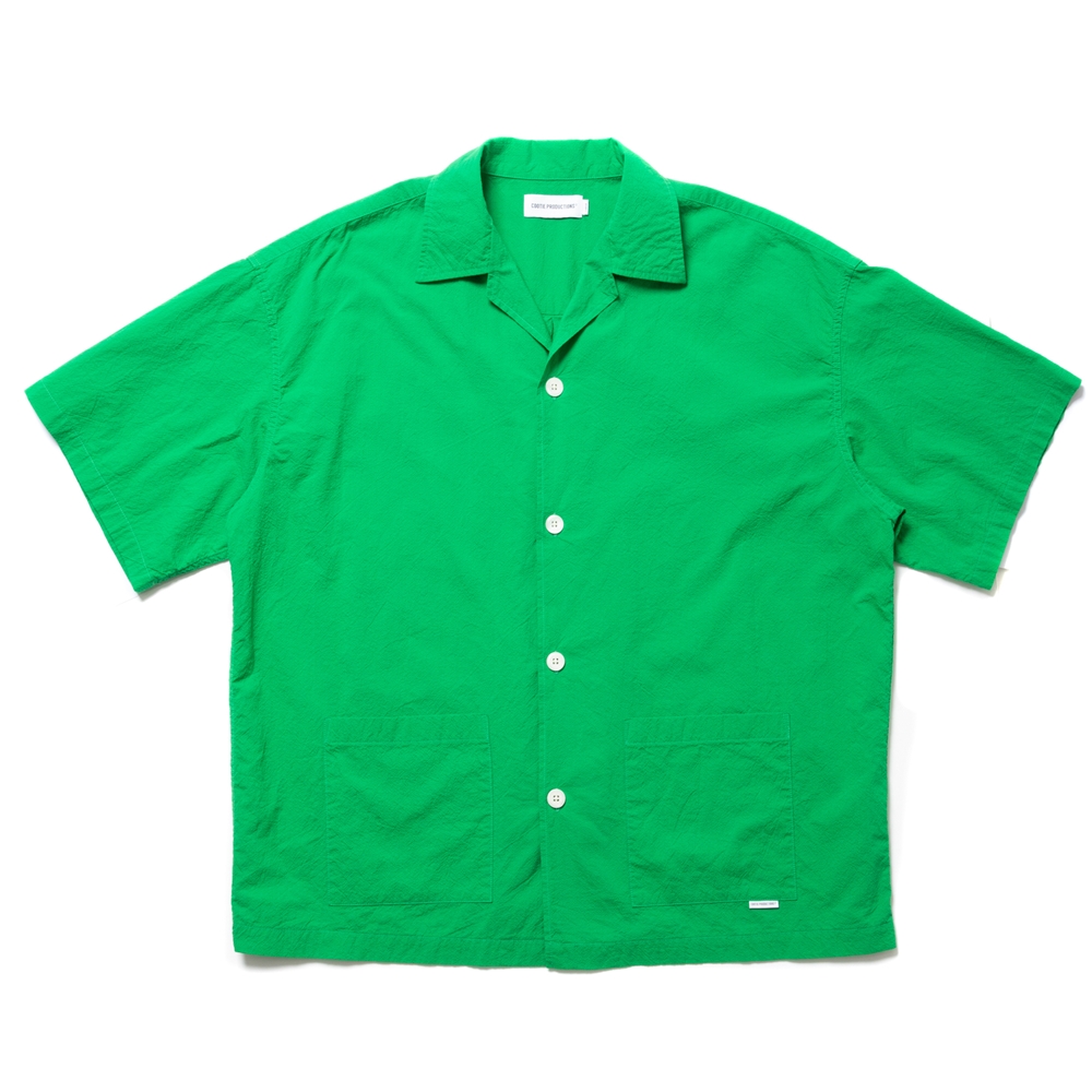 画像: COOTIE PRODUCTIONS/Finx Cotton Cordlane Open Collar S/S Shirt（Green）［オープンカラーシャツ-24春夏］