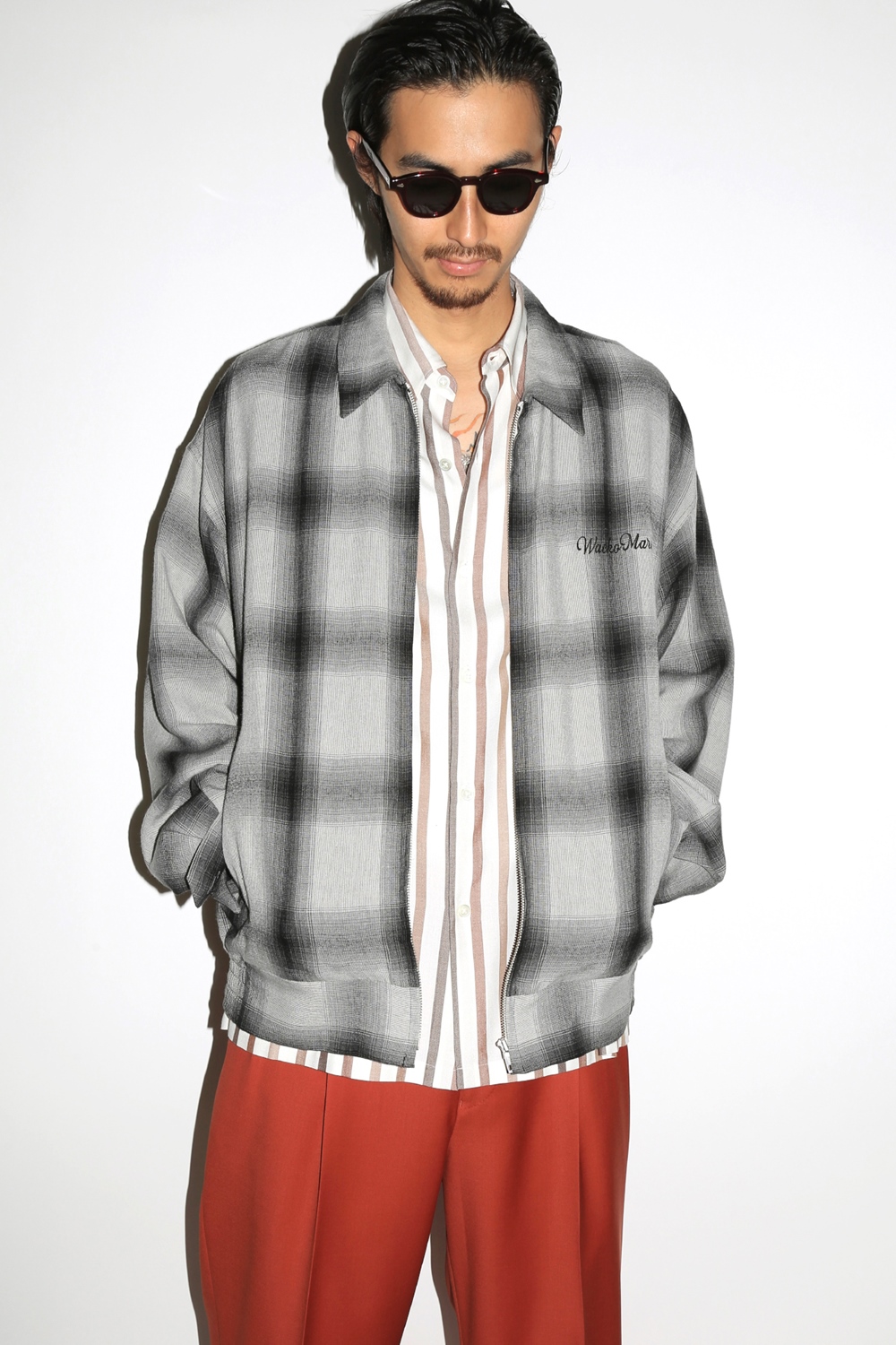 画像: WACKO MARIA/STRIPED REGULAR COLLAR SHIRT（WHITE）［ストライプオープンカラーシャツ-24春夏］