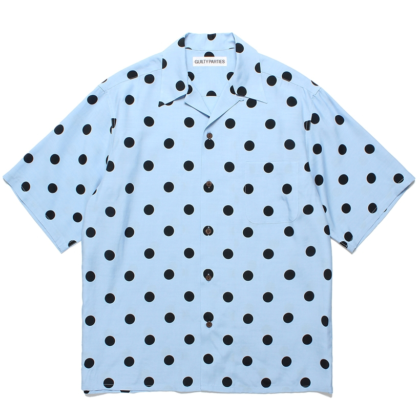 画像: WACKO MARIA/DOTS OPEN COLLAR SHIRT（BLUE）［ドットオープンカラーシャツ-24春夏］