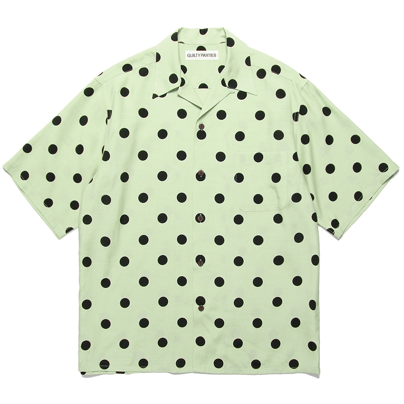 画像: WACKO MARIA/DOTS OPEN COLLAR SHIRT（MINT）［ドットオープンカラーシャツ-24春夏］