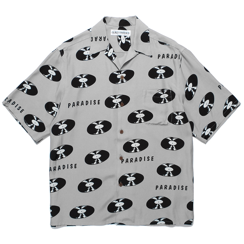 画像: WACKO MARIA/RECORDS HAWAIIAN SHIRT（GRAY）［レコードハワイアンシャツ-24春夏］