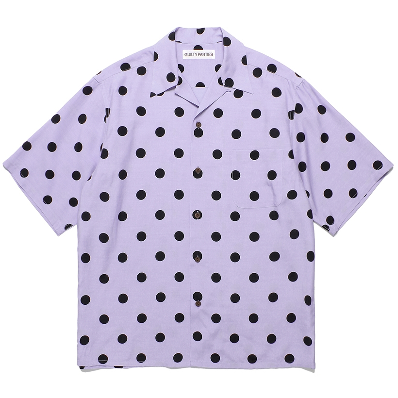 画像: WACKO MARIA/DOTS OPEN COLLAR SHIRT（PURPLE）［ドットオープンカラーシャツ-24春夏］