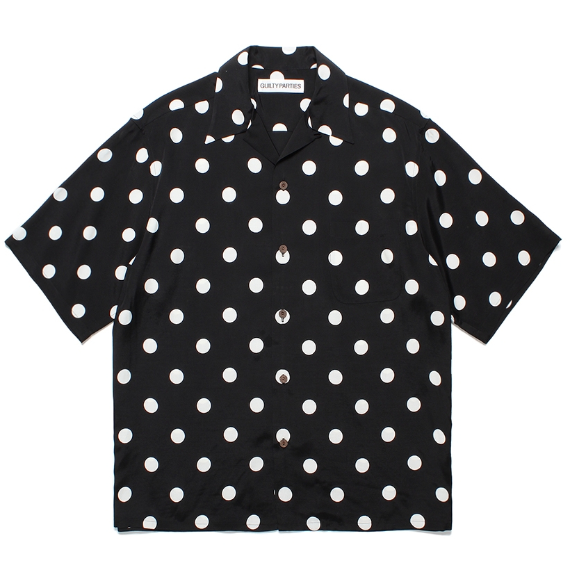 画像: WACKO MARIA/DOTS OPEN COLLAR SHIRT（BLACK）［ドットオープンカラーシャツ-24春夏］