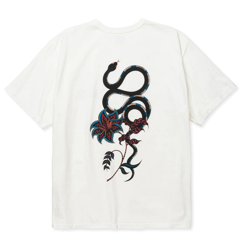 画像: CALEE/×MIHO MURAKAMI BINDER NECK SNAKE VINTAGE TEE（WHITE）［プリントT-24春夏］