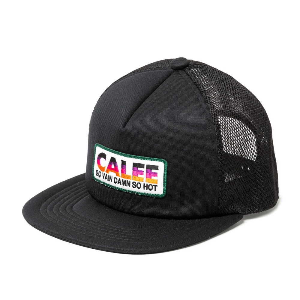 画像1: CALEE/CALEE LOGO WAPPEN MESH CAP（BLACK）［ワッペンメッシュキャップ-24春夏］ (1)