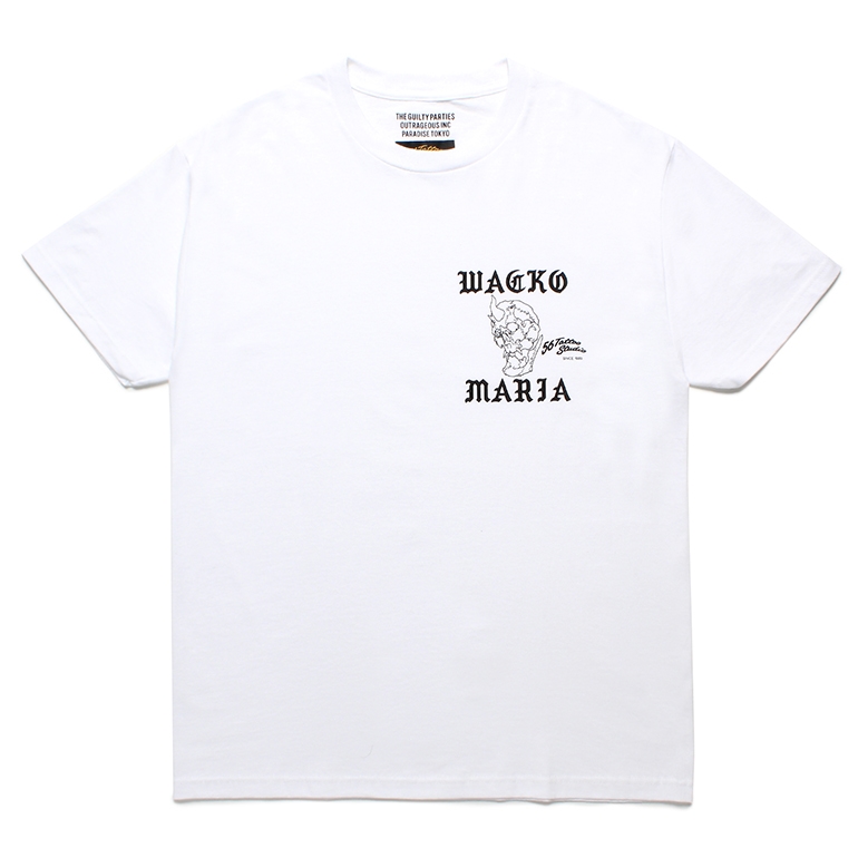 画像: WACKO MARIA/56 TATTOO STUDIO / T-SHIRT（WHITE）［プリントT-24春夏］