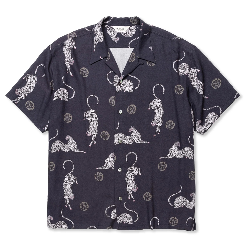 画像: CALEE/×MIHO MURAKAMI PANTHER DOT PATTERN SH（DARK NAVY）［オープンカラーシャツ-24春夏］