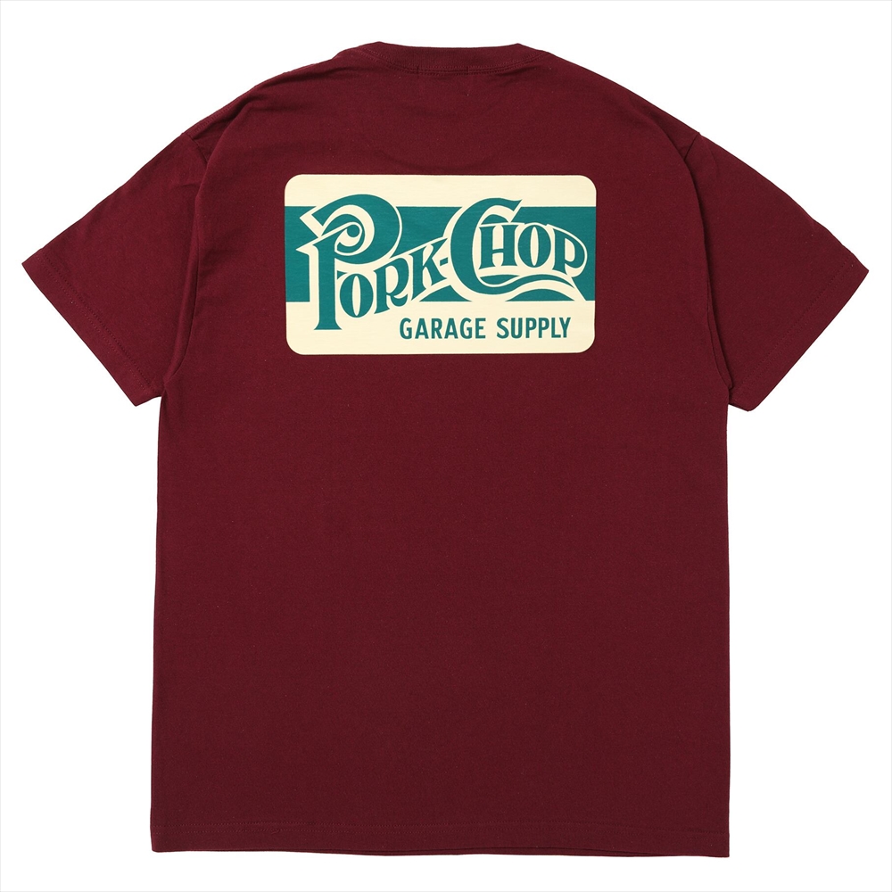 画像: PORKCHOP/SQUARE LOGO TEE（BURGUNDY）［プリントT-24春夏］