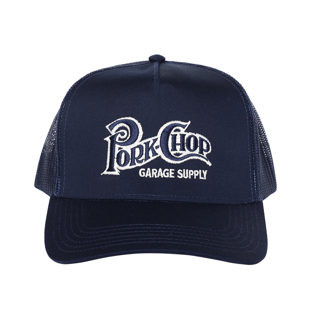 画像: PORKCHOP/SQUARE LOGO CAP（NAVY）［メッシュキャップ-24春夏］