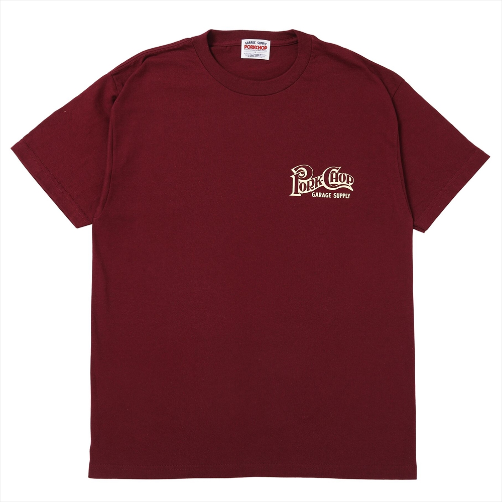 画像: PORKCHOP/SQUARE LOGO TEE（BURGUNDY）［プリントT-24春夏］