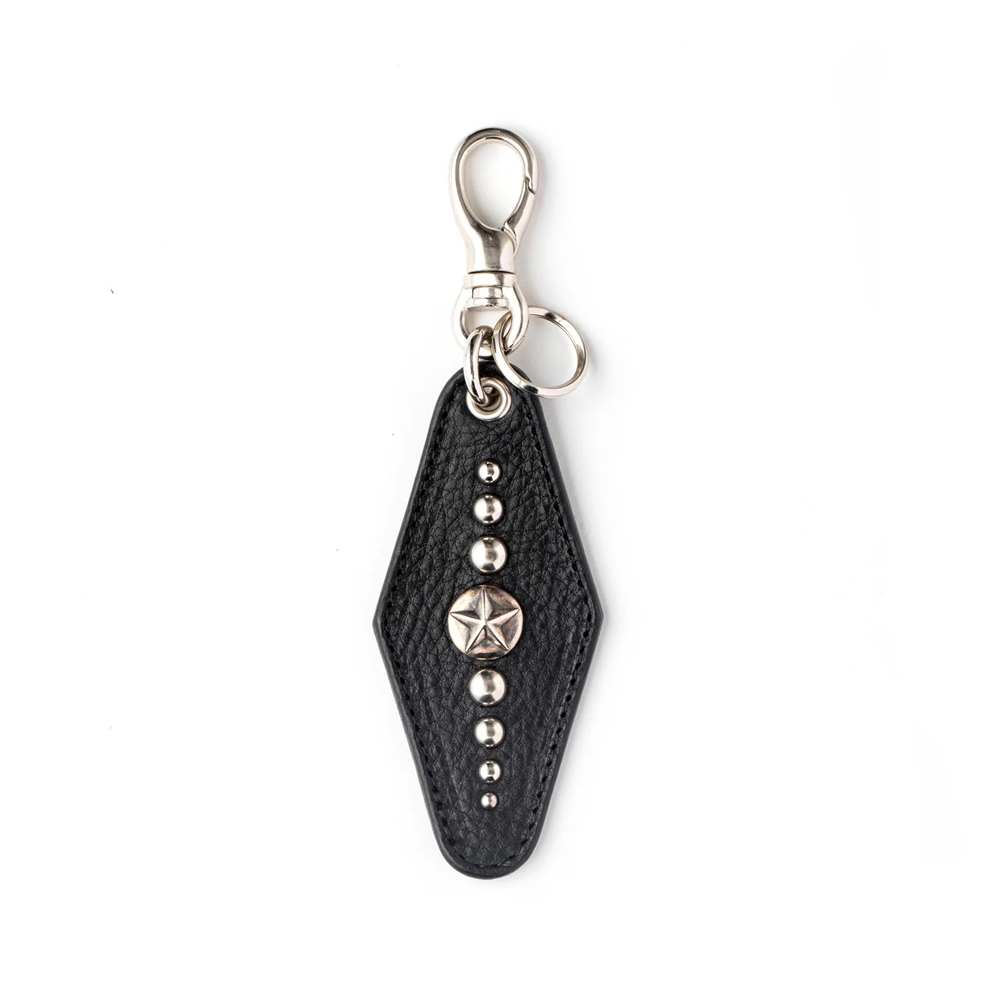 画像: CALEE/SILVER STAR CONCHO LEATHER KEY RING ＜TYPE A＞（BLACK）［レザーキーリング-24春夏］