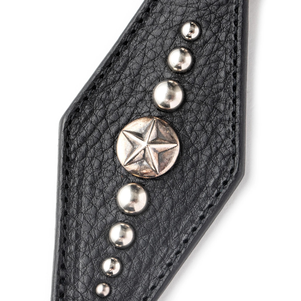 画像: CALEE/SILVER STAR CONCHO LEATHER KEY RING ＜TYPE A＞（BLACK）［レザーキーリング-24春夏］