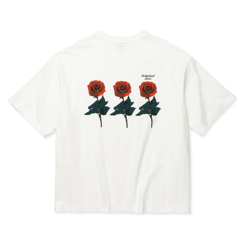 画像: CALEE/DROP SHOULDER "INDIVIDUAL BASIS" ROSE LOGO TEE（各色）［ドロップショルダープリントT-24春夏］