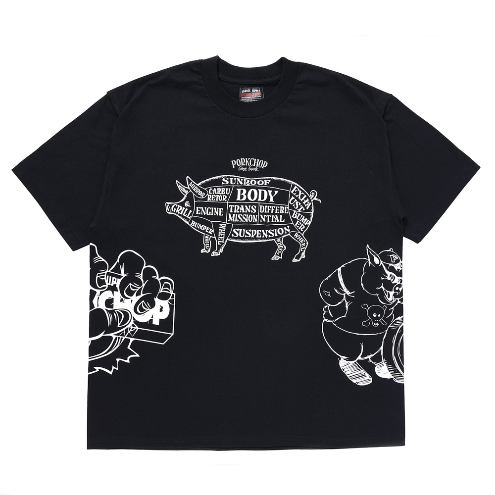 画像: PORKCHOP/24 MULTI LOGOS TEE（BLACK）［プリントT-24春夏］