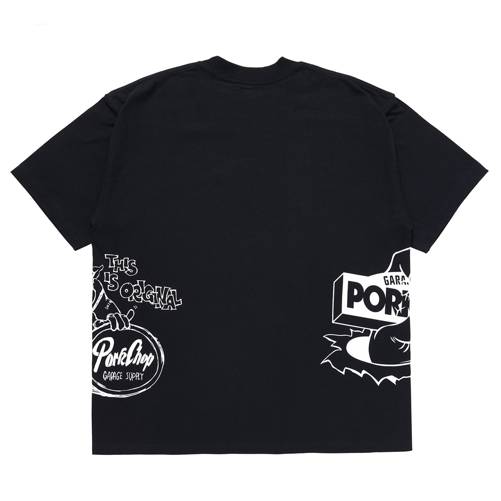 画像: PORKCHOP/24 MULTI LOGOS TEE（BLACK）［プリントT-24春夏］