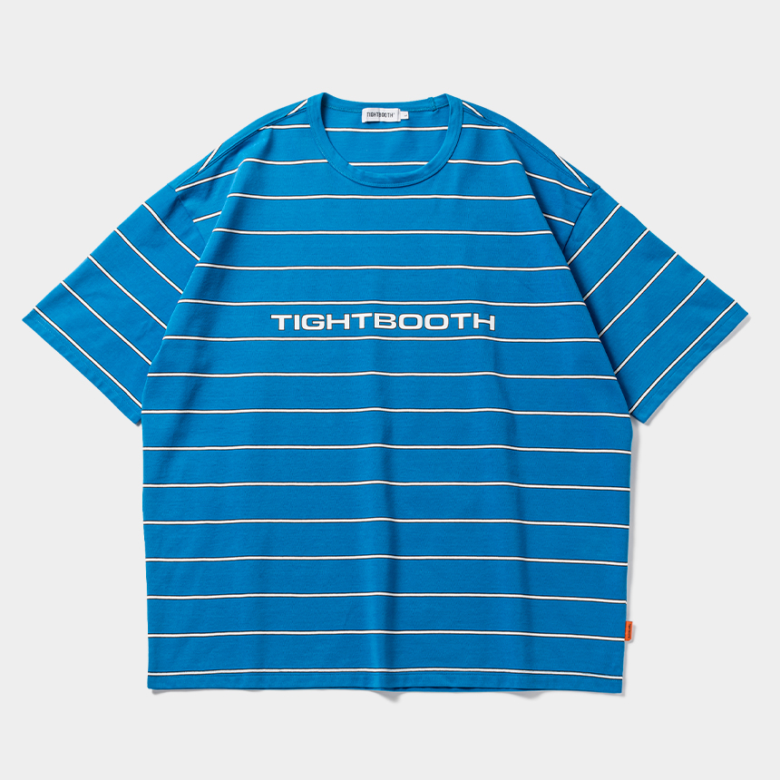 画像: TIGHTBOOTH/LOGO BORDER T-SHIRT（Blue）［ボーダーT-24夏］