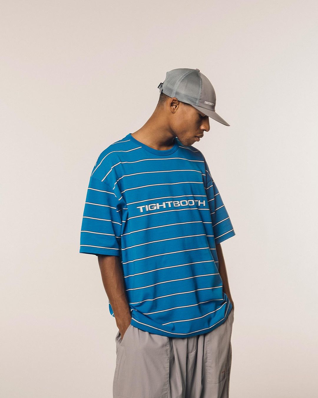 画像: TIGHTBOOTH/LOGO BORDER T-SHIRT（Blue）［ボーダーT-24夏］