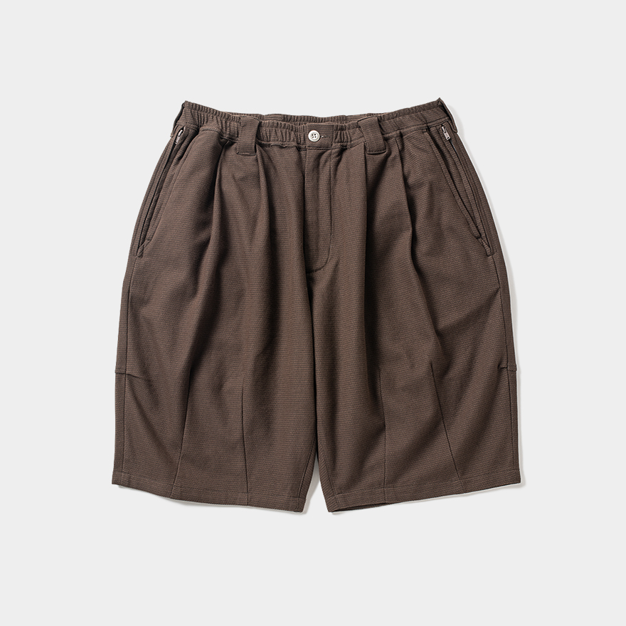 画像: TIGHTBOOTH/HONEYCOMB BORDER BIG SHORTS（Brown）［ハニカムボーダービッグショーツ-24夏］