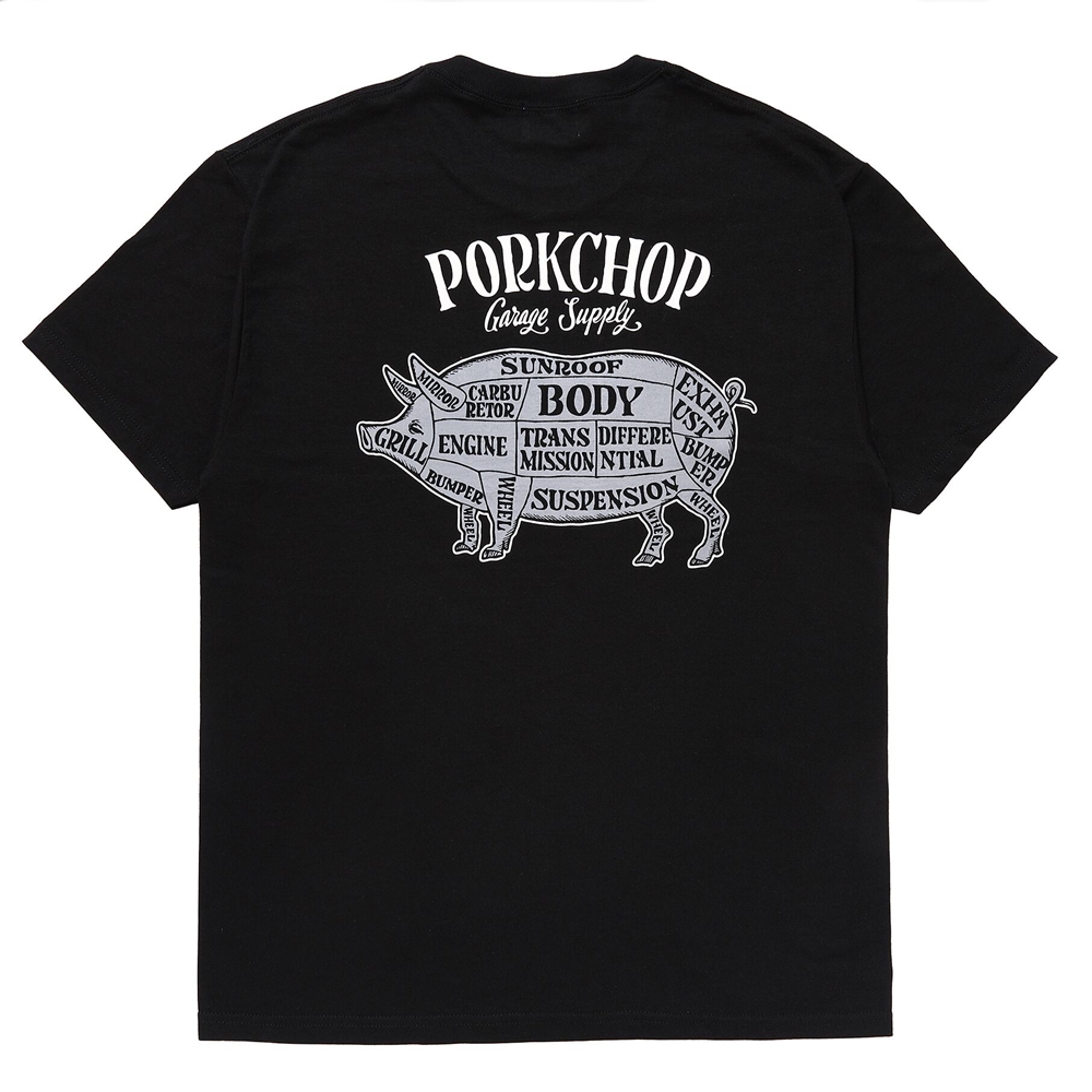 画像: PORKCHOP/PORK BACK TEE（BLACK）［プリントT-24春夏］