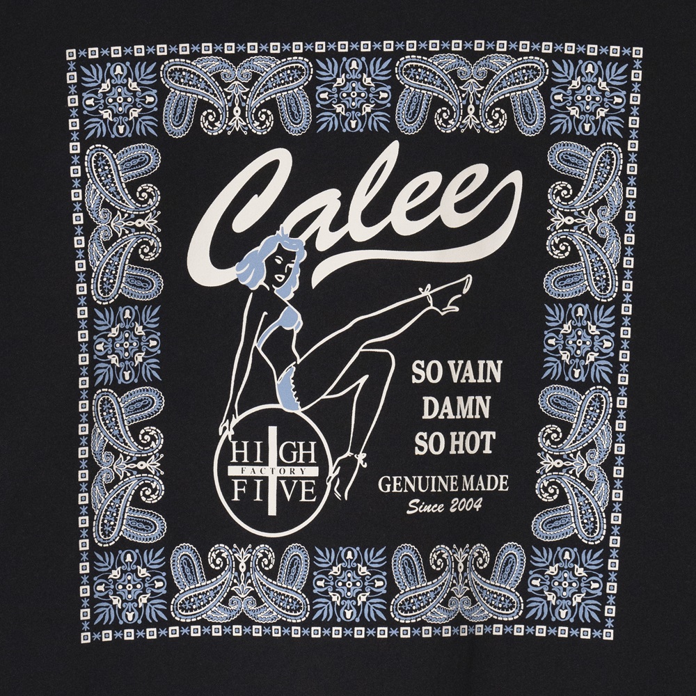 画像: CALEE/× HIGH FIVE FACTORY CAL RETRO GIRL BANDANNA TEE（BLACK）［プリントT-24春夏］